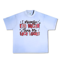 Grape Ice i promise i'm nicer than my face looks Urban Heavy Tee - MaliasSmallBusiness