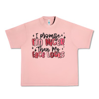 Salmon i promise i'm nicer than my face looks Urban Heavy Tee - MaliasSmallBusiness