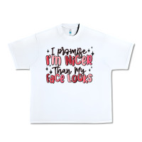 White i promise i'm nicer than my face looks Urban Heavy Tee - MaliasSmallBusiness