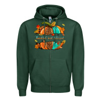 Sports Green pumpkin thankful and blessed Zipper Hoodie - NancyCooperArtShop
