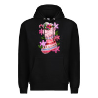 Black pink christmas socks Premium Hoodie - CowGirlArtShop