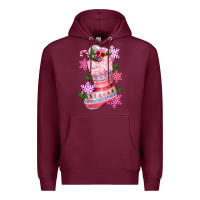 Burgundy pink christmas socks Premium Hoodie - CowGirlArtShop