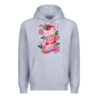 Heather Grey pink christmas socks Premium Hoodie - CowGirlArtShop