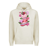 Oatmeal Heather pink christmas socks Premium Hoodie - CowGirlArtShop