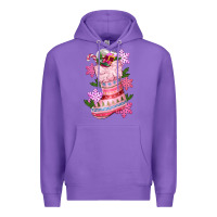 Purple pink christmas socks Premium Hoodie - CowGirlArtShop
