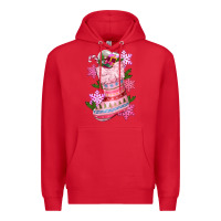 Red pink christmas socks Premium Hoodie - CowGirlArtShop