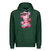 Sports Green pink christmas socks Premium Hoodie - CowGirlArtShop