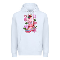 White pink christmas socks Premium Hoodie - CowGirlArtShop