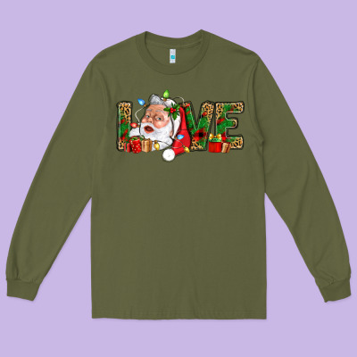 Love And Santa With Gift Boxes Long Sleeve Tee Designed By Bundleandbundleshop