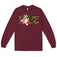 Burgundy Love And Santa With Gift Boxes Long Sleeve Tee - BundleAndBundleShop