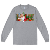 Heather Grey Love And Santa With Gift Boxes Long Sleeve Tee - BundleAndBundleShop