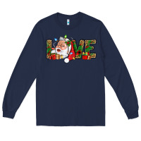 Navy Love And Santa With Gift Boxes Long Sleeve Tee - BundleAndBundleShop