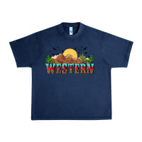 Navy western Urban Heavy Tee - NancyCooperArtShop
