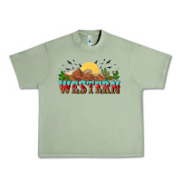 Oil Green western Urban Heavy Tee - NancyCooperArtShop