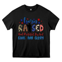 Black born raised and protected by god guns and glory Heavy Core Tee - JahusDesignShop
