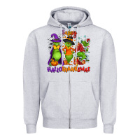 Heather Grey Happy Hallothanksmas Zipper Hoodie - NancyCooperArtShop