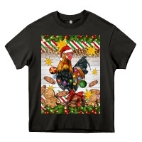 Asphalt Christmas rooster Heavy Core Tee - Artiststas
