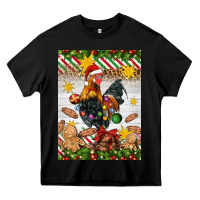 Black Christmas rooster Heavy Core Tee - Artiststas