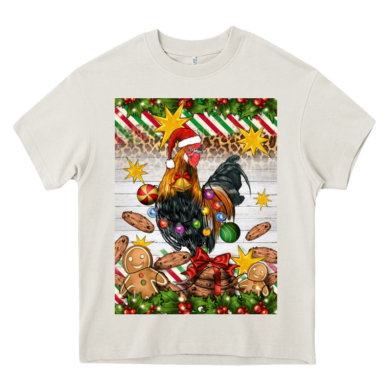 Christmas Rooster Heavy Core Tee by Artiststas | Teevron