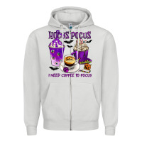 Dove Grey Hocus Pocus I Need Coffee to Focus Zipper Hoodie - texasbilliewilder