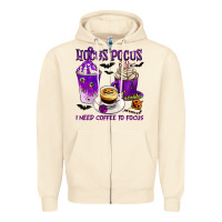 Sandshell Hocus Pocus I Need Coffee to Focus Zipper Hoodie - texasbilliewilder