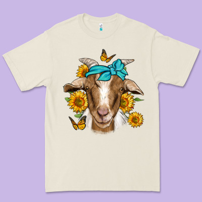 Sunflower Bandana Goat Premium Tee Designed By Jasminsmagicworld