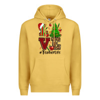 Antique Gold love teacher life christmas Premium Hoodie - CowGirlArtShop