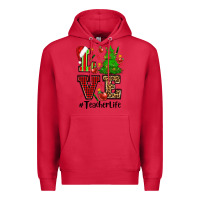 Cardinal love teacher life christmas Premium Hoodie - CowGirlArtShop