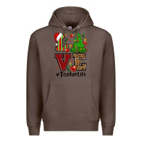 Coffee love teacher life christmas Premium Hoodie - CowGirlArtShop
