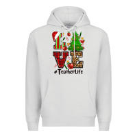 Dove Grey love teacher life christmas Premium Hoodie - CowGirlArtShop