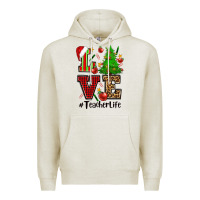 Oatmeal Heather love teacher life christmas Premium Hoodie - CowGirlArtShop