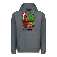 Rock love teacher life christmas Premium Hoodie - CowGirlArtShop