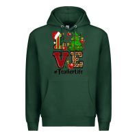 Sports Green love teacher life christmas Premium Hoodie - CowGirlArtShop