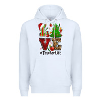 White love teacher life christmas Premium Hoodie - CowGirlArtShop
