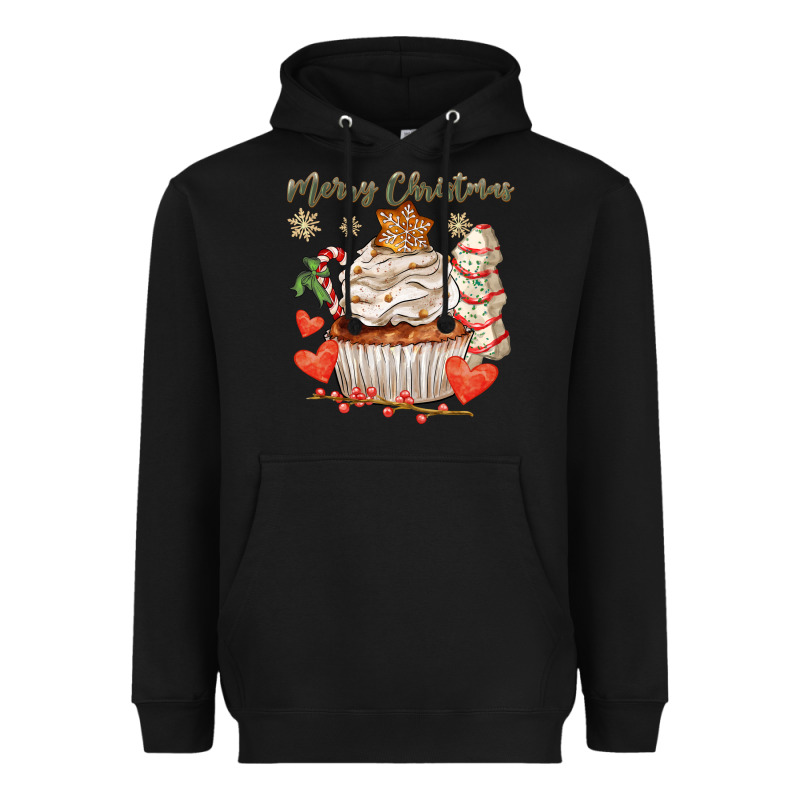 Merry Christmas Cupcake Heavyweight Hoodie by CowGirlArtShop | Teevron