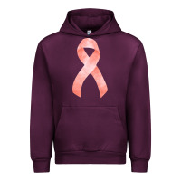 Mauve Wine uterine or endometrial cancer ribbon Urban Hoodie - FaDigitalArtStudio
