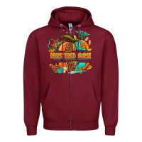 Burgundy registered nurse pumpkin Zipper Hoodie - NancyCooperArtShop