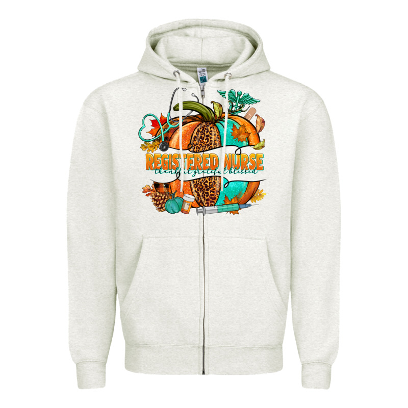 Registered Nurse Pumpkin Zipper Hoodie by NancyCooperArtShop | Teevron