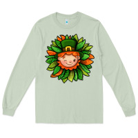 Matcha St. Patricks Sunflower With Dwarf Long Sleeve Tee - BundleAndBundleShop