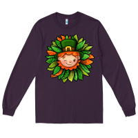 Plum St. Patricks Sunflower With Dwarf Long Sleeve Tee - BundleAndBundleShop