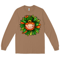 Toasted Coconut St. Patricks Sunflower With Dwarf Long Sleeve Tee - BundleAndBundleShop