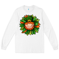 White St. Patricks Sunflower With Dwarf Long Sleeve Tee - BundleAndBundleShop