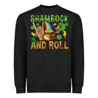 Black Shamrock and roll Heavyweight Sweatshirt - BundleAndBundleShop