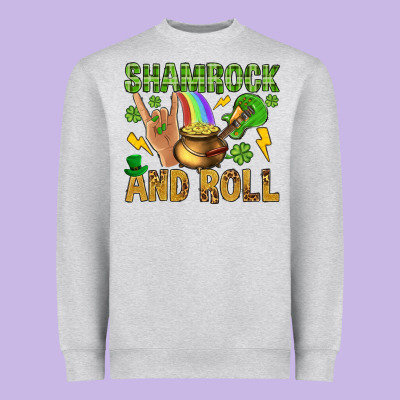 Shamrock And Roll Heavyweight Sweatshirt Designed By Bundleandbundleshop