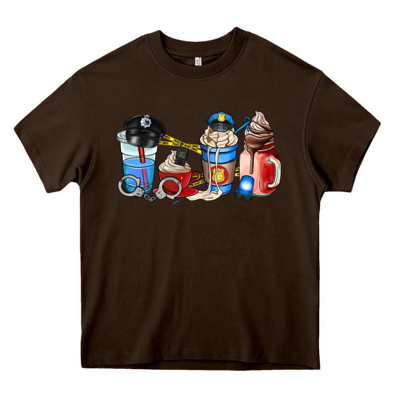 Police Coffee Cup Heavy Core Tee by AdoDesignShop | Teevron