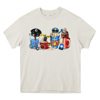 Cream police coffee cup Heavy Core Tee - AdoDesignShop