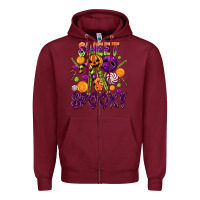 Burgundy Sweet and Spooky Zipper Hoodie - texasbilliewilder