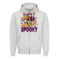 Dove Grey Sweet and Spooky Zipper Hoodie - texasbilliewilder