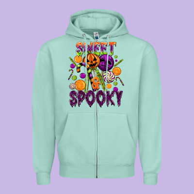 Sweet And Spooky Zipper Hoodie Designed By Texasbilliewilder