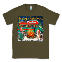 Army Green merry christmas with camper van Classic Tee - NancyCooperArtShop
